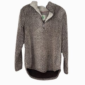 Green Tea Sherpa Pullover Two Toned Top Size Large